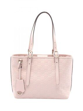 Gucci Tote Bag GG Emblem Guccissima Light Pink Leather